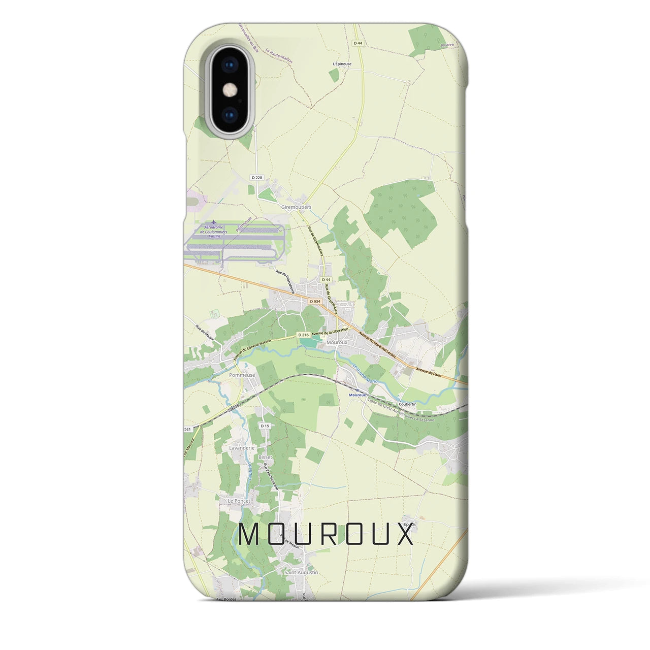 【ムルー（フランス）】地図柄iPhoneケース（バックカバータイプ）ナチュラル・iPhone XS Max 用