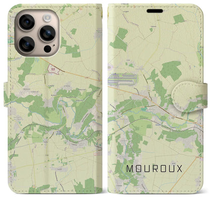 【ムルー（フランス）】地図柄iPhoneケース（手帳タイプ）ナチュラル・iPhone 16 Plus 用