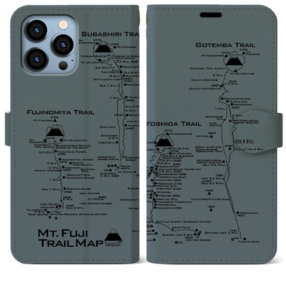 【富士山トレイル（静岡県）】トレイルマップiPhoneケース（手帳タイプ）