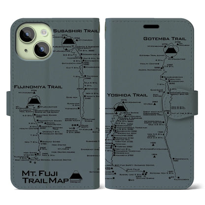 【富士山トレイル（静岡県）】トレイルマップiPhoneケース（手帳タイプ）