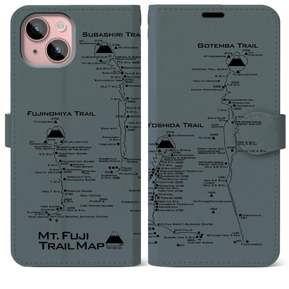 【富士山トレイル（静岡県）】トレイルマップiPhoneケース（手帳タイプ）