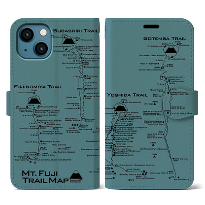 【富士山トレイル（静岡県）】トレイルマップiPhoneケース（手帳タイプ）