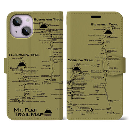 【富士山トレイル（静岡県）】トレイルマップiPhoneケース（手帳タイプ）