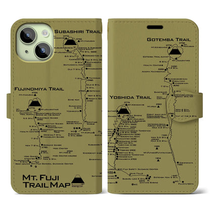 【富士山トレイル（静岡県）】トレイルマップiPhoneケース（手帳タイプ）