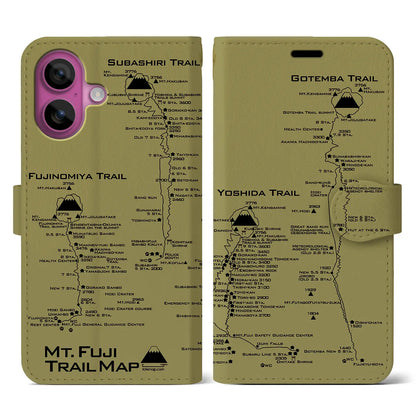 【富士山トレイル（静岡県）】トレイルマップiPhoneケース（手帳タイプ）