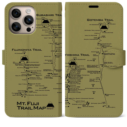 【富士山トレイル（静岡県）】トレイルマップiPhoneケース（手帳タイプ）