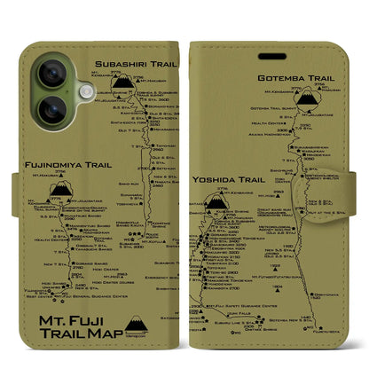 【富士山トレイル（静岡県）】トレイルマップiPhoneケース（手帳タイプ）