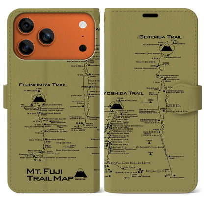 【富士山トレイル（静岡県）】トレイルマップiPhoneケース（手帳タイプ）