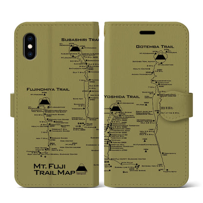 【富士山トレイル（静岡県）】トレイルマップiPhoneケース（手帳タイプ）