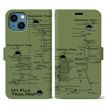 【富士山トレイル（静岡県）】トレイルマップiPhoneケース（手帳タイプ）