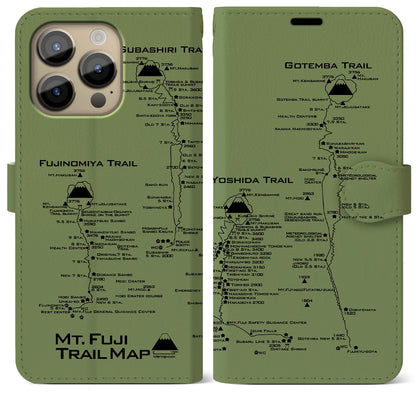 【富士山トレイル（静岡県）】トレイルマップiPhoneケース（手帳タイプ）