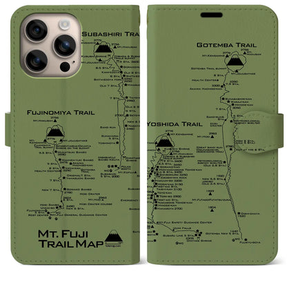 【富士山トレイル（静岡県）】トレイルマップiPhoneケース（手帳タイプ）