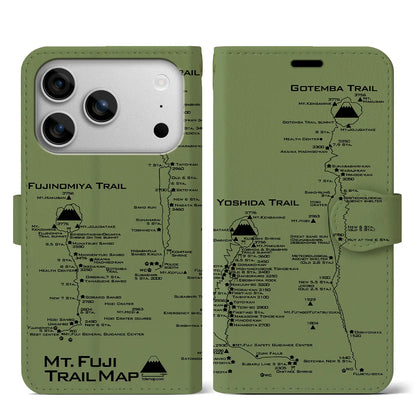 【富士山トレイル（静岡県）】トレイルマップiPhoneケース（手帳タイプ）