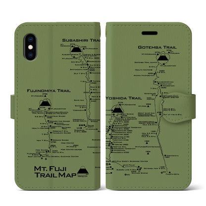 【富士山トレイル（静岡県）】トレイルマップiPhoneケース（手帳タイプ）