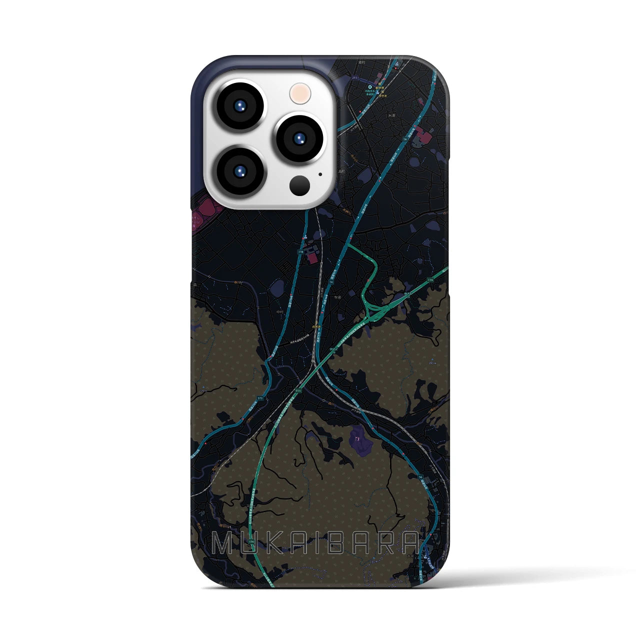 【向井原（愛媛県）】地図柄iPhoneケース（バックカバータイプ）