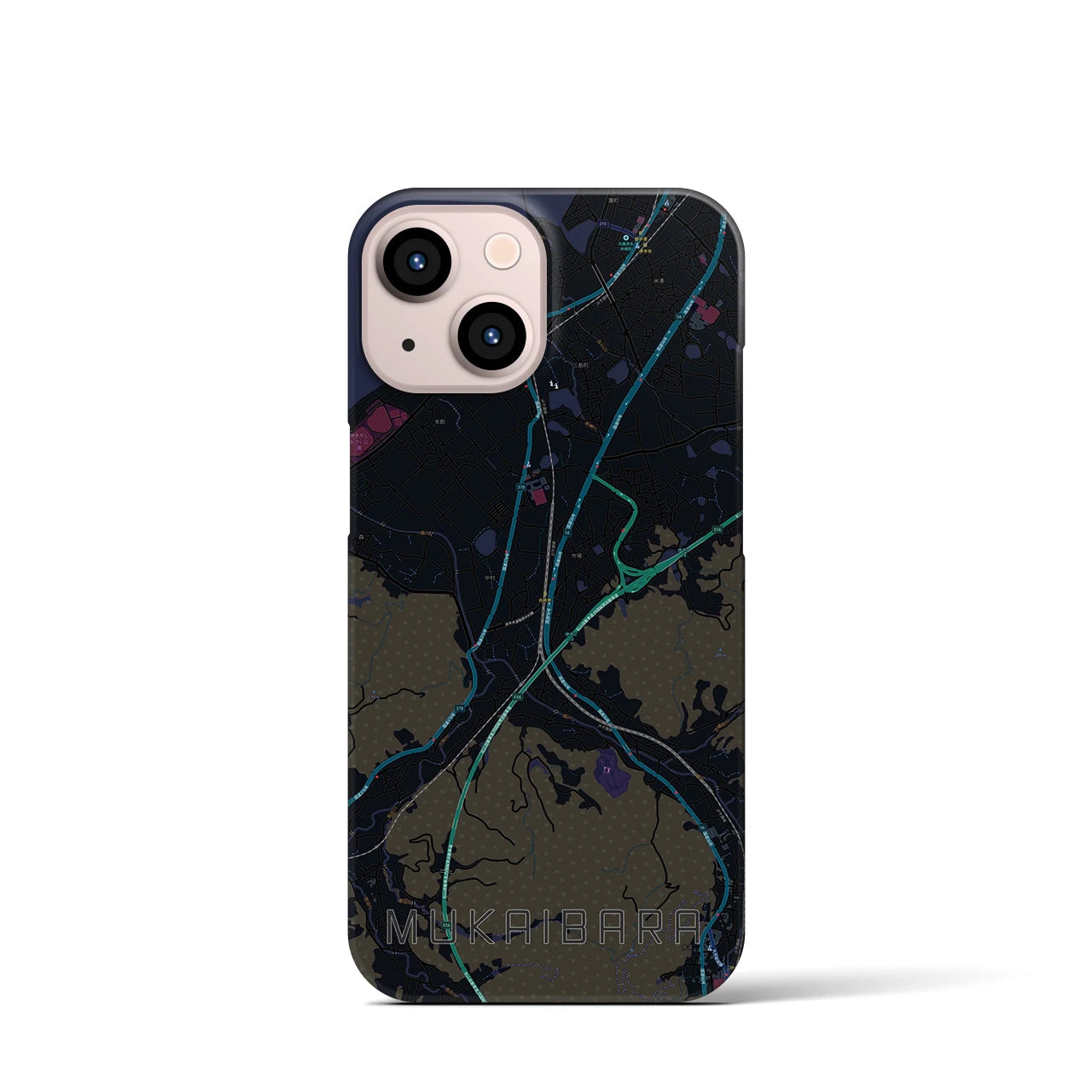 【向井原（愛媛県）】地図柄iPhoneケース（バックカバータイプ）