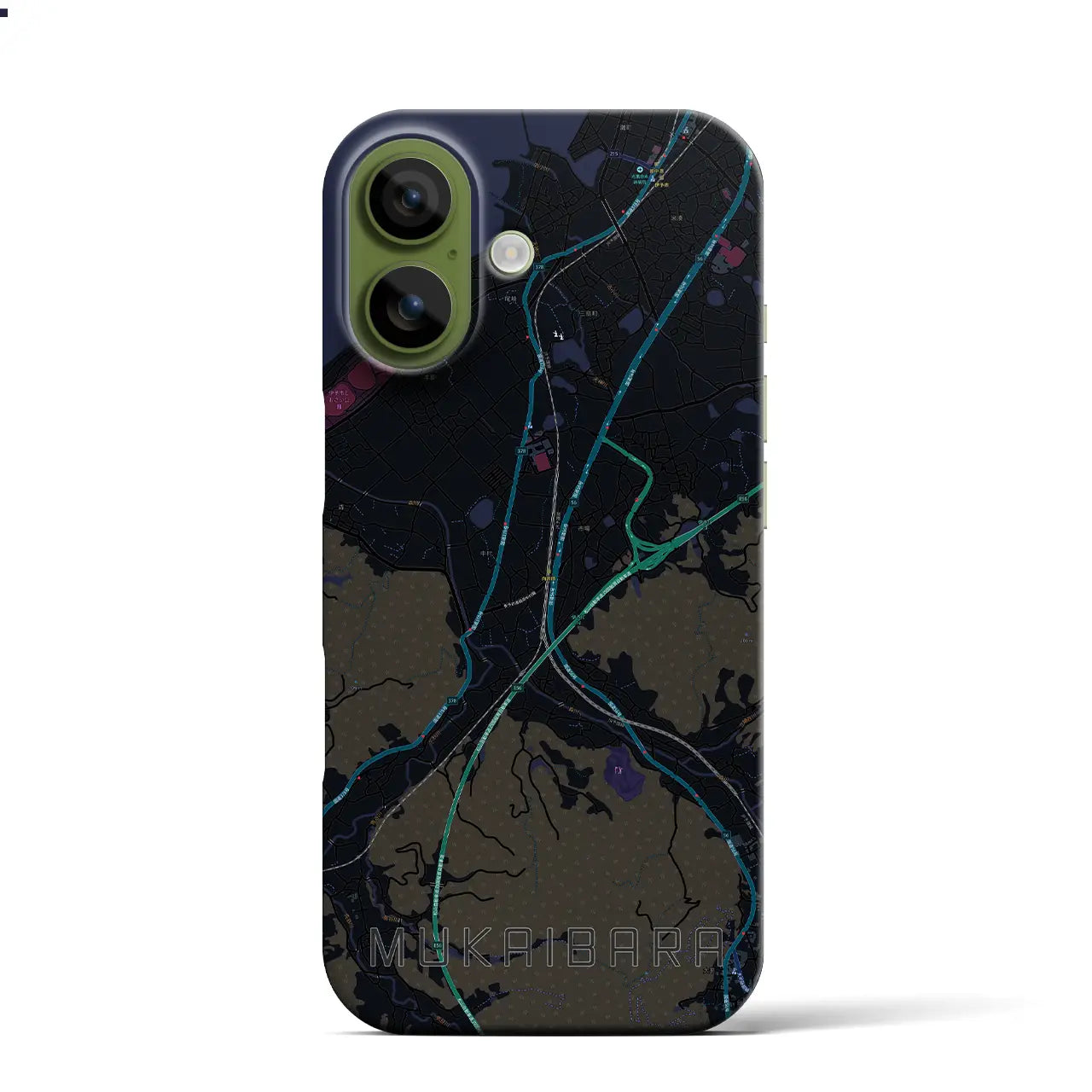 【向井原（愛媛県）】地図柄iPhoneケース（バックカバータイプ）