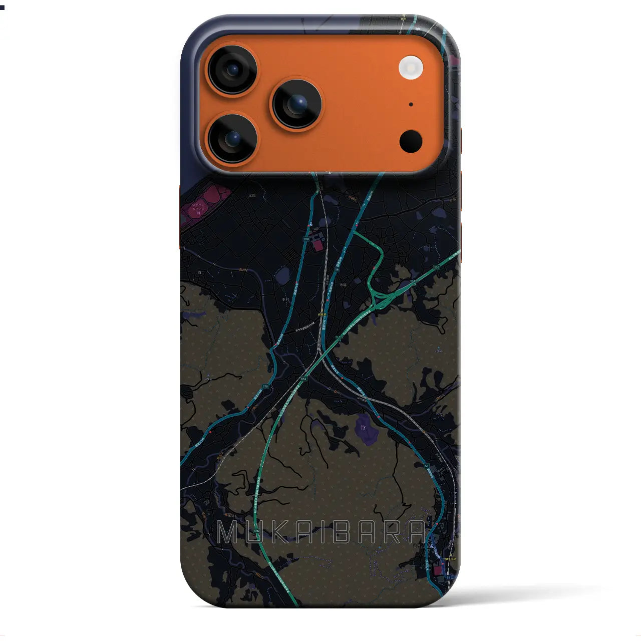 【向井原（愛媛県）】地図柄iPhoneケース（バックカバータイプ）