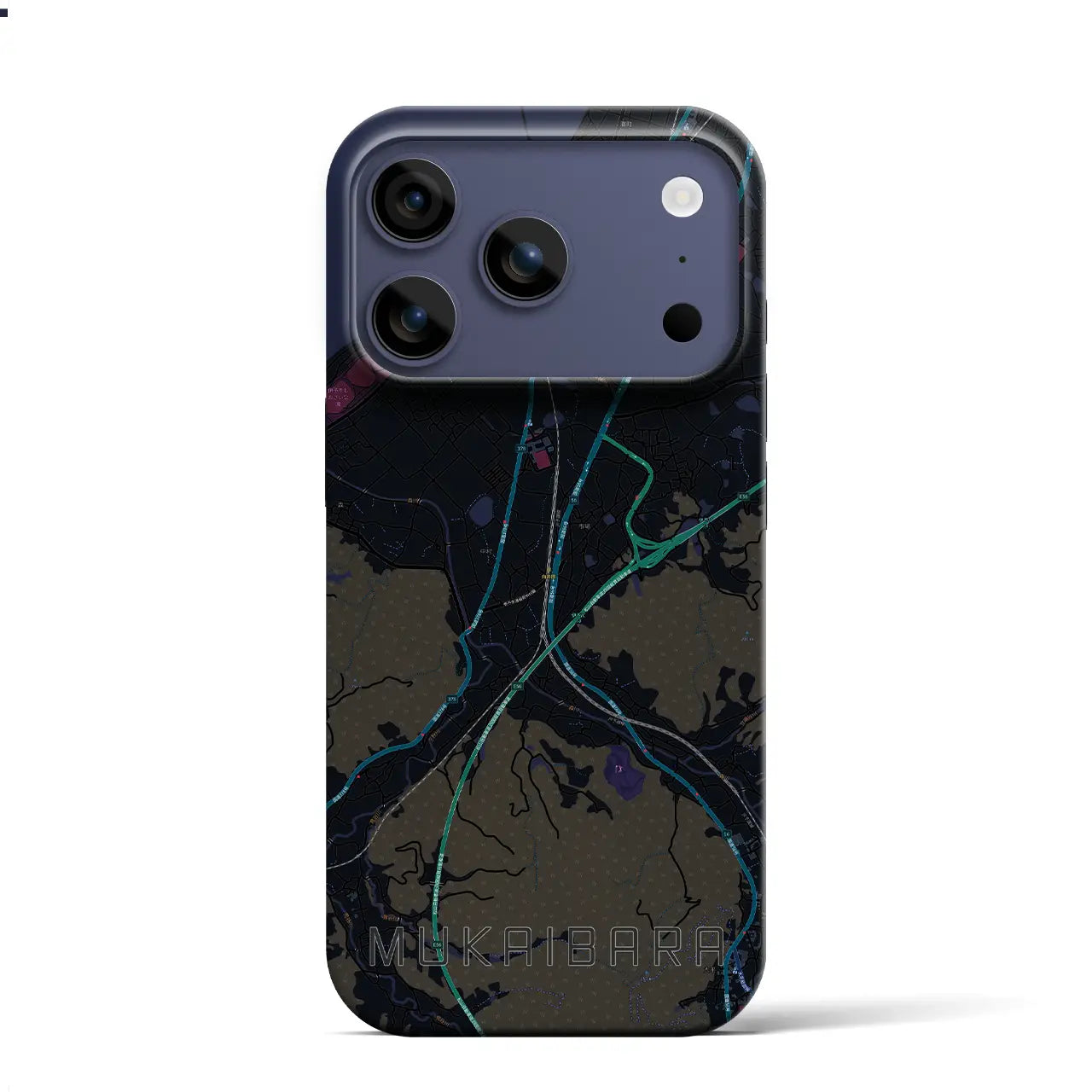 【向井原（愛媛県）】地図柄iPhoneケース（バックカバータイプ）