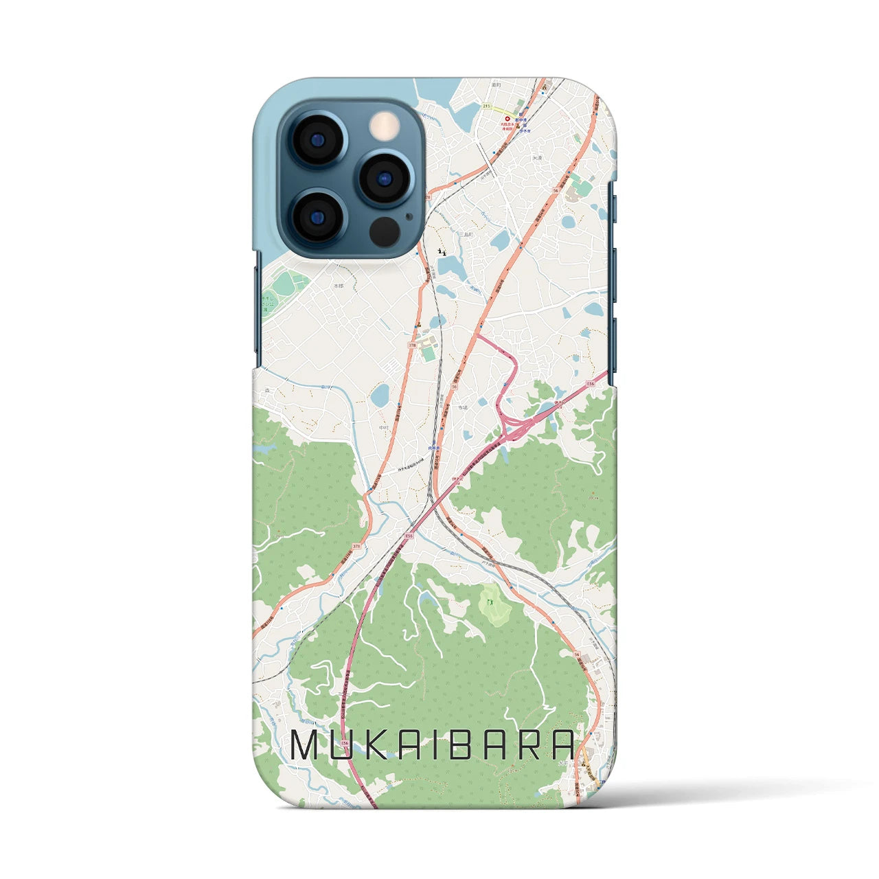 【向井原（愛媛県）】地図柄iPhoneケース（バックカバータイプ）
