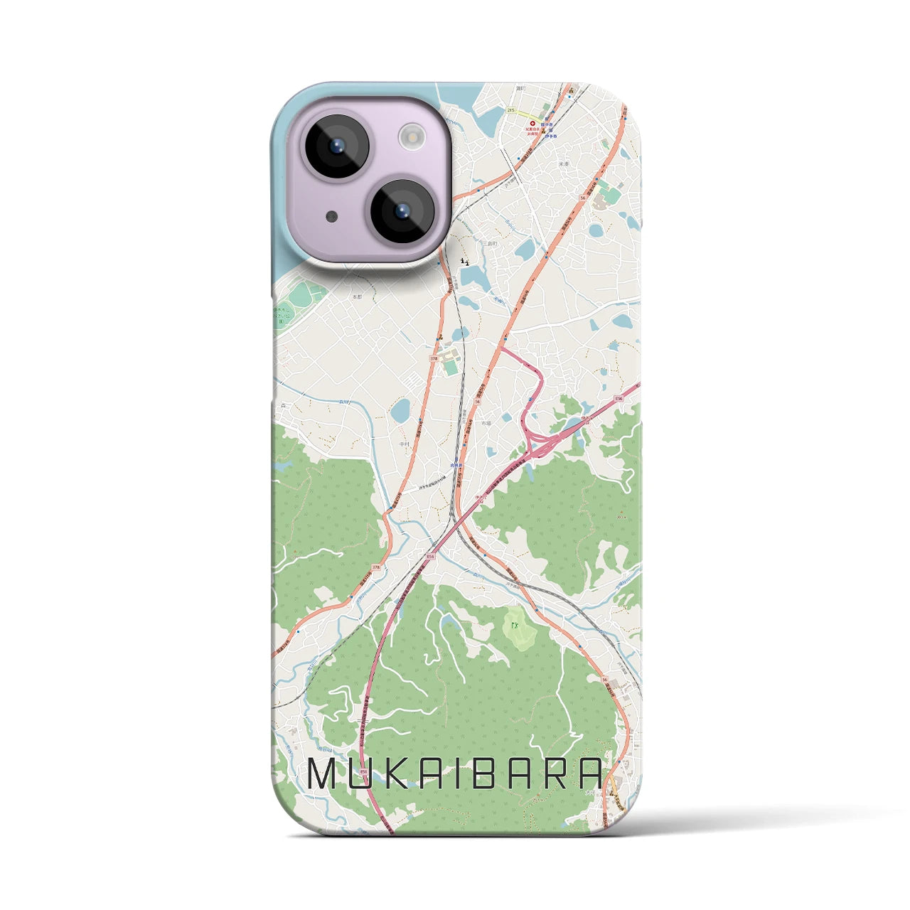 【向井原（愛媛県）】地図柄iPhoneケース（バックカバータイプ）