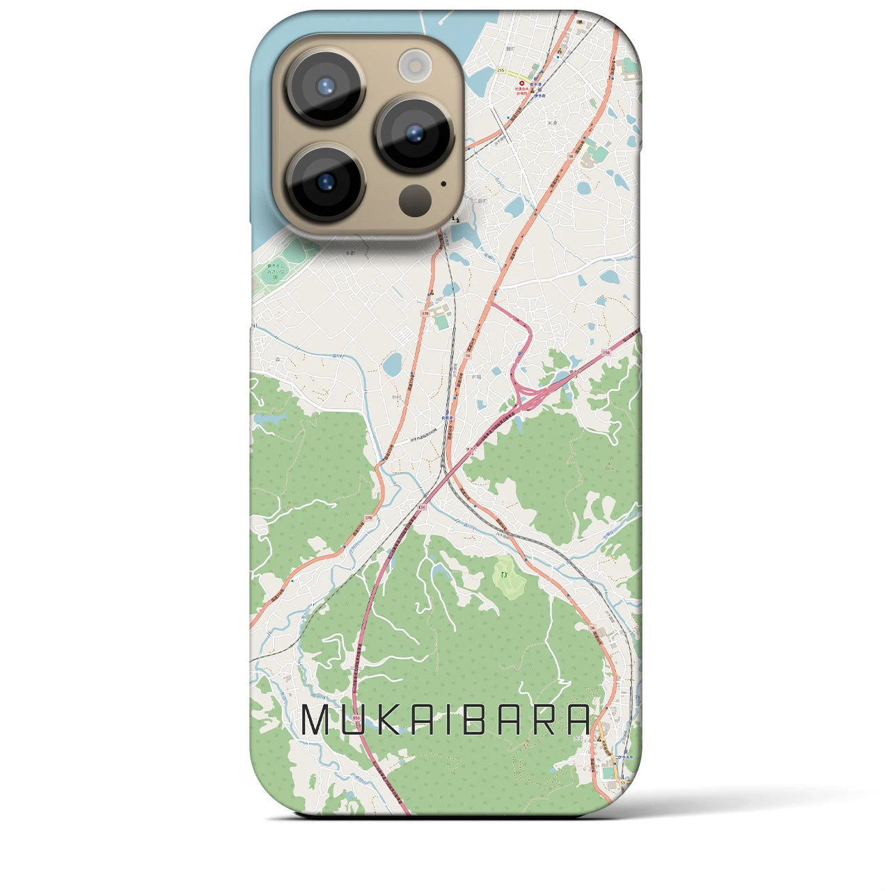 【向井原（愛媛県）】地図柄iPhoneケース（バックカバータイプ）