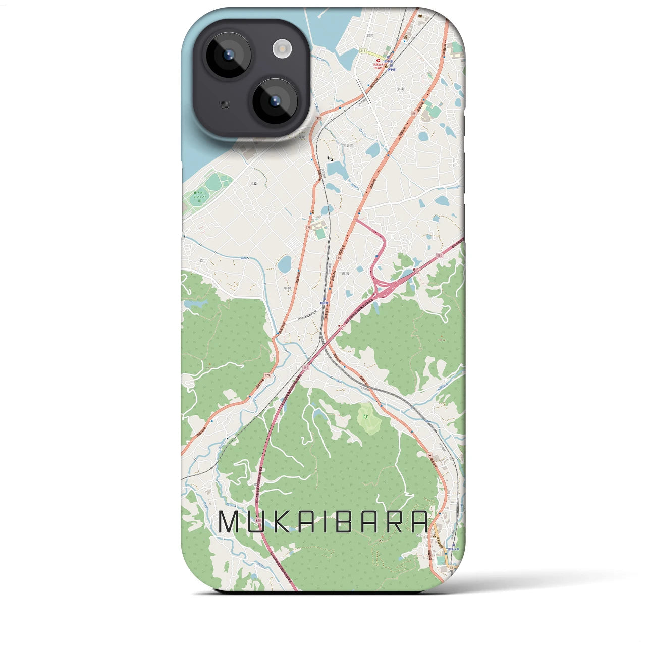 【向井原（愛媛県）】地図柄iPhoneケース（バックカバータイプ）