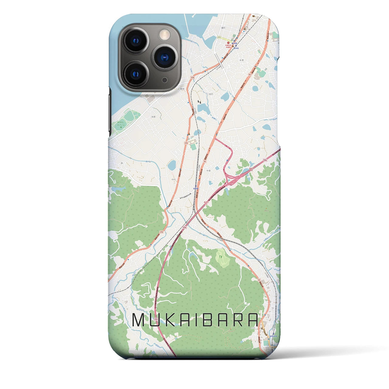 【向井原（愛媛県）】地図柄iPhoneケース（バックカバータイプ）