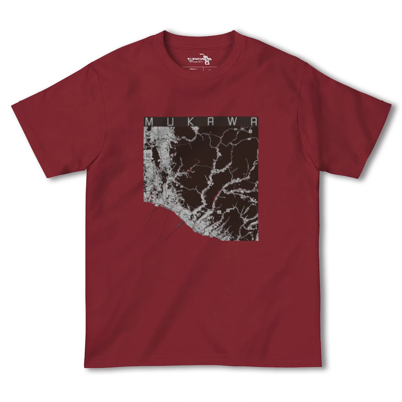 【むかわ（北海道）】地図柄ヘビーウェイトTシャツ
