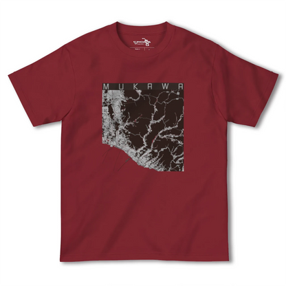 【むかわ（北海道）】地図柄ヘビーウェイトTシャツ