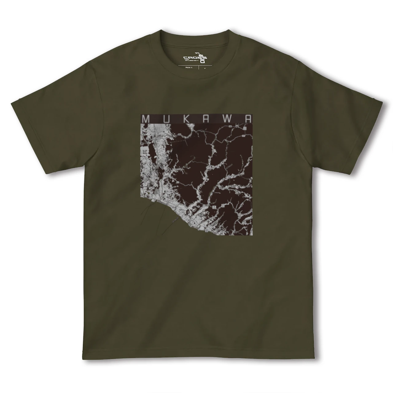 【むかわ（北海道）】地図柄ヘビーウェイトTシャツ