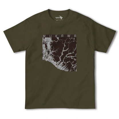 【むかわ（北海道）】地図柄ヘビーウェイトTシャツ