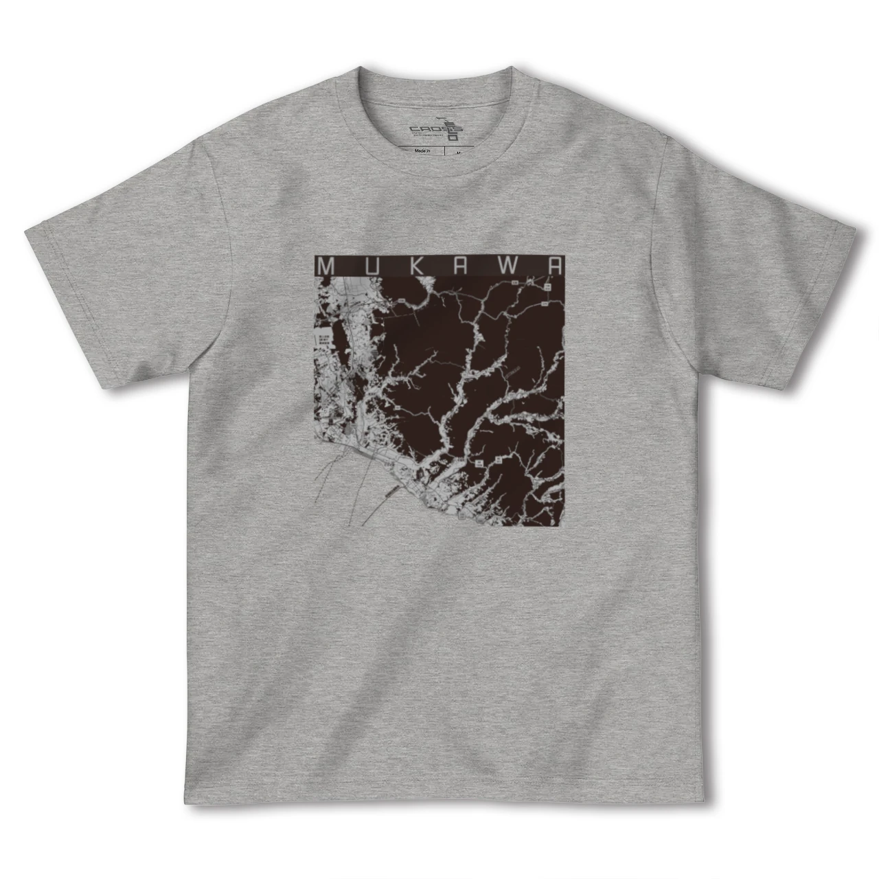 【むかわ（北海道）】地図柄ヘビーウェイトTシャツ