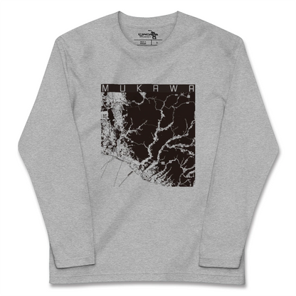 【むかわ（北海道）】地図柄ロングスリーブTシャツ
