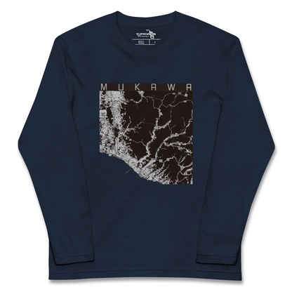 【むかわ（北海道）】地図柄ロングスリーブTシャツ
