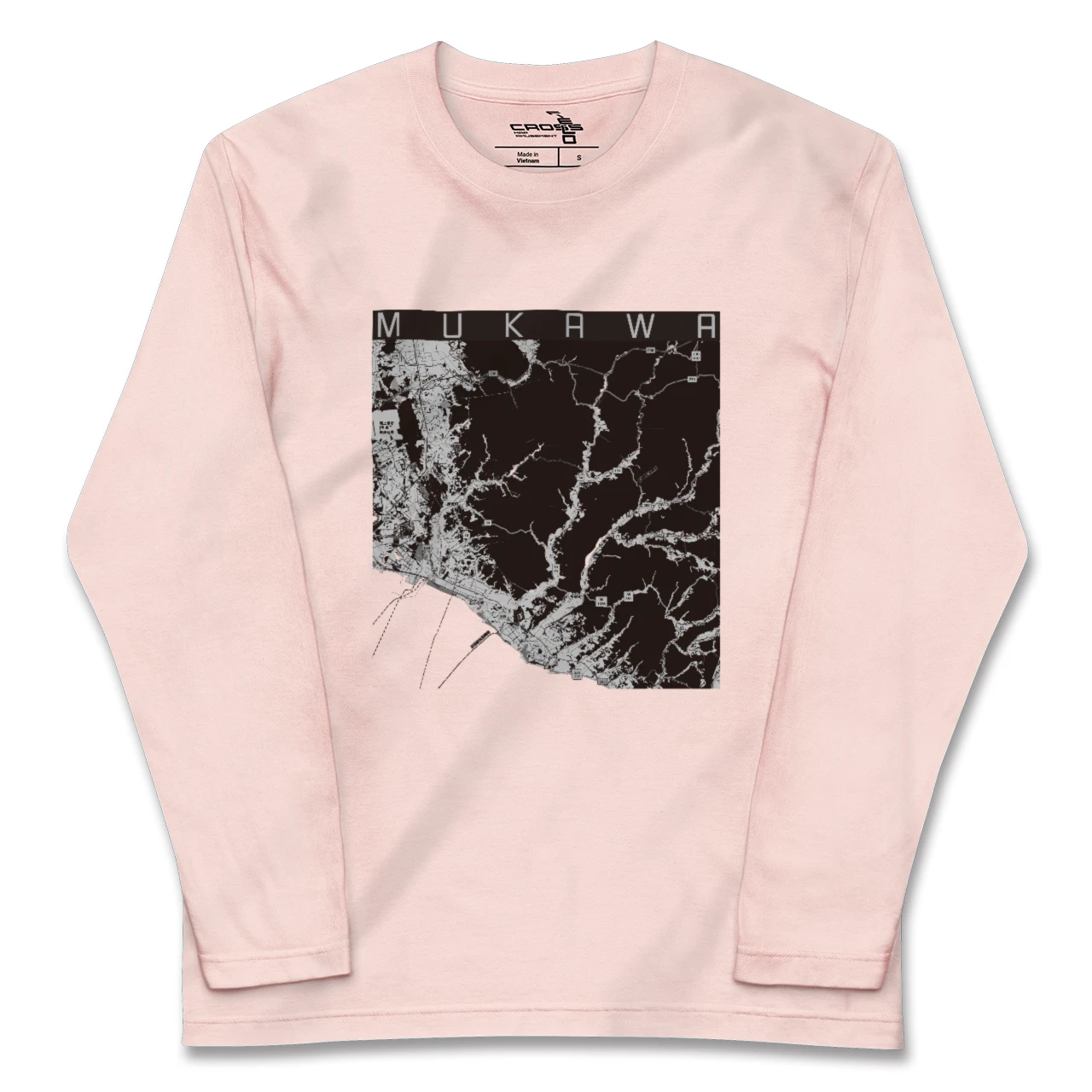【むかわ（北海道）】地図柄ロングスリーブTシャツ