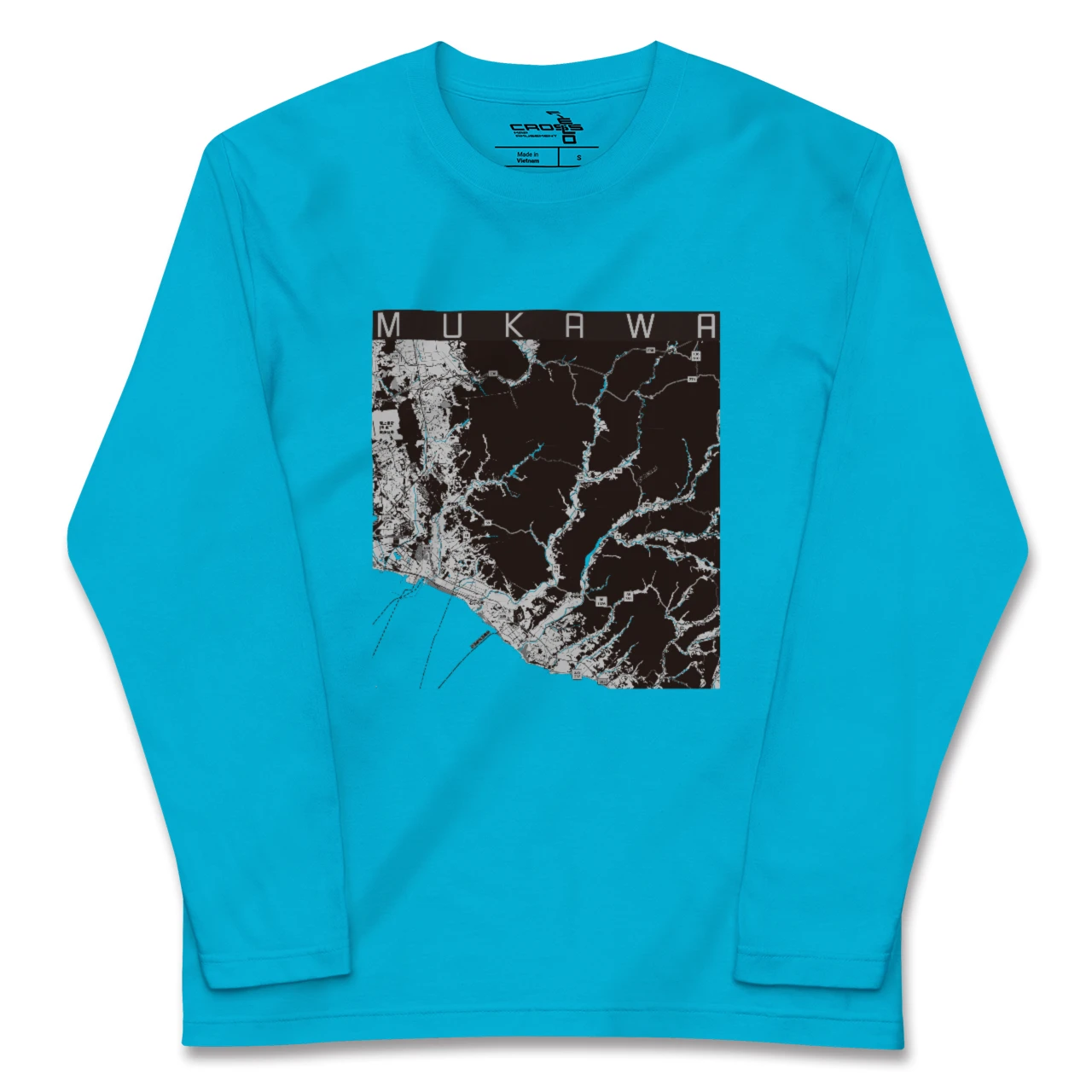 【むかわ（北海道）】地図柄ロングスリーブTシャツ