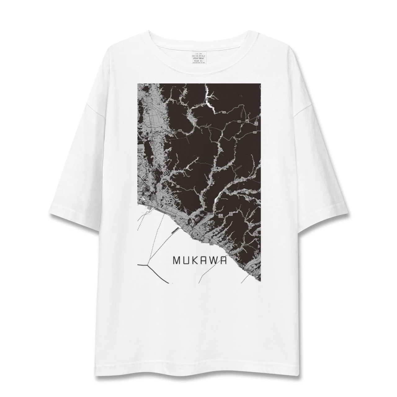 【むかわ（北海道）】地図柄ビッグシルエットTシャツ