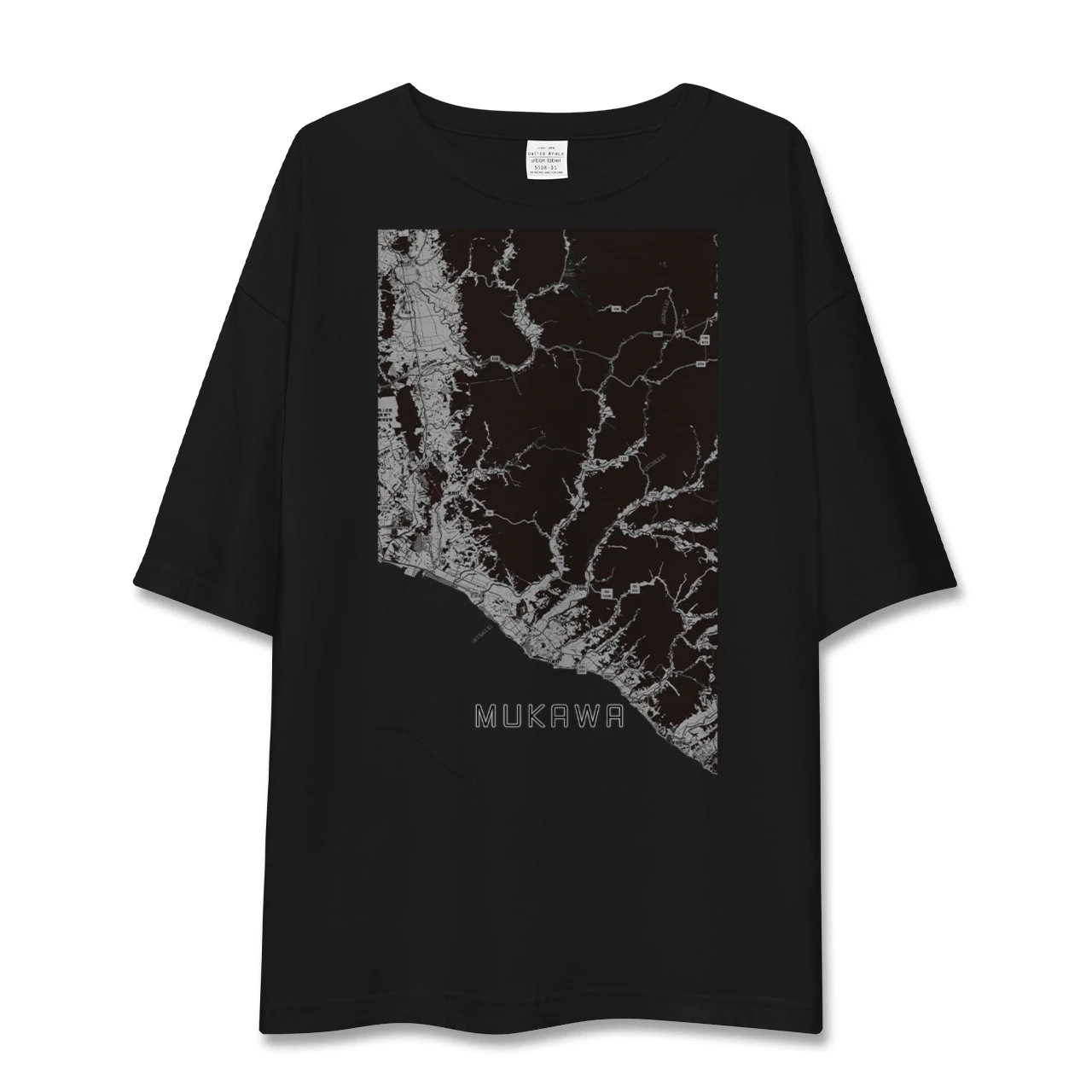 【むかわ（北海道）】地図柄ビッグシルエットTシャツ
