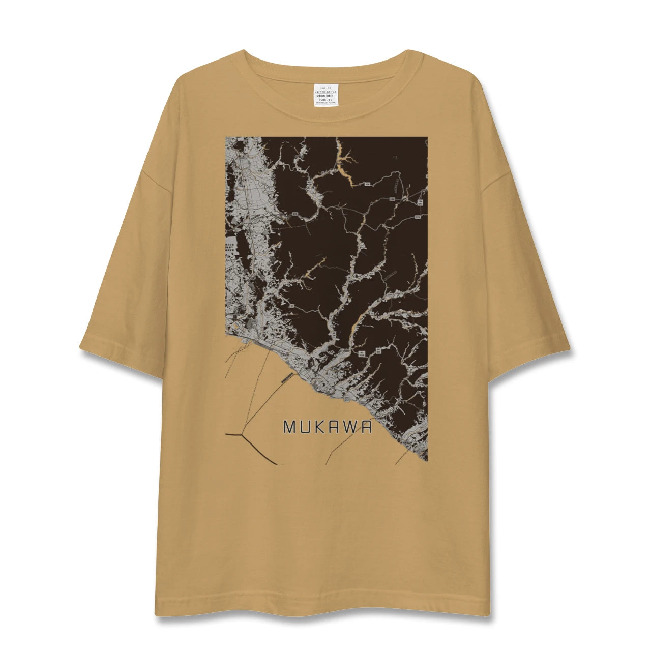 【むかわ（北海道）】地図柄ビッグシルエットTシャツ