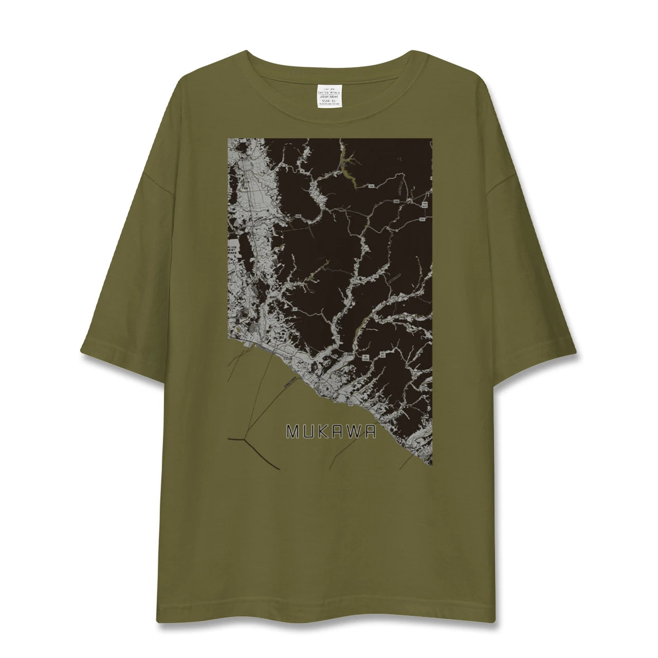 【むかわ（北海道）】地図柄ビッグシルエットTシャツ