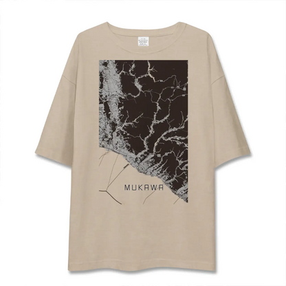 【むかわ（北海道）】地図柄ビッグシルエットTシャツ