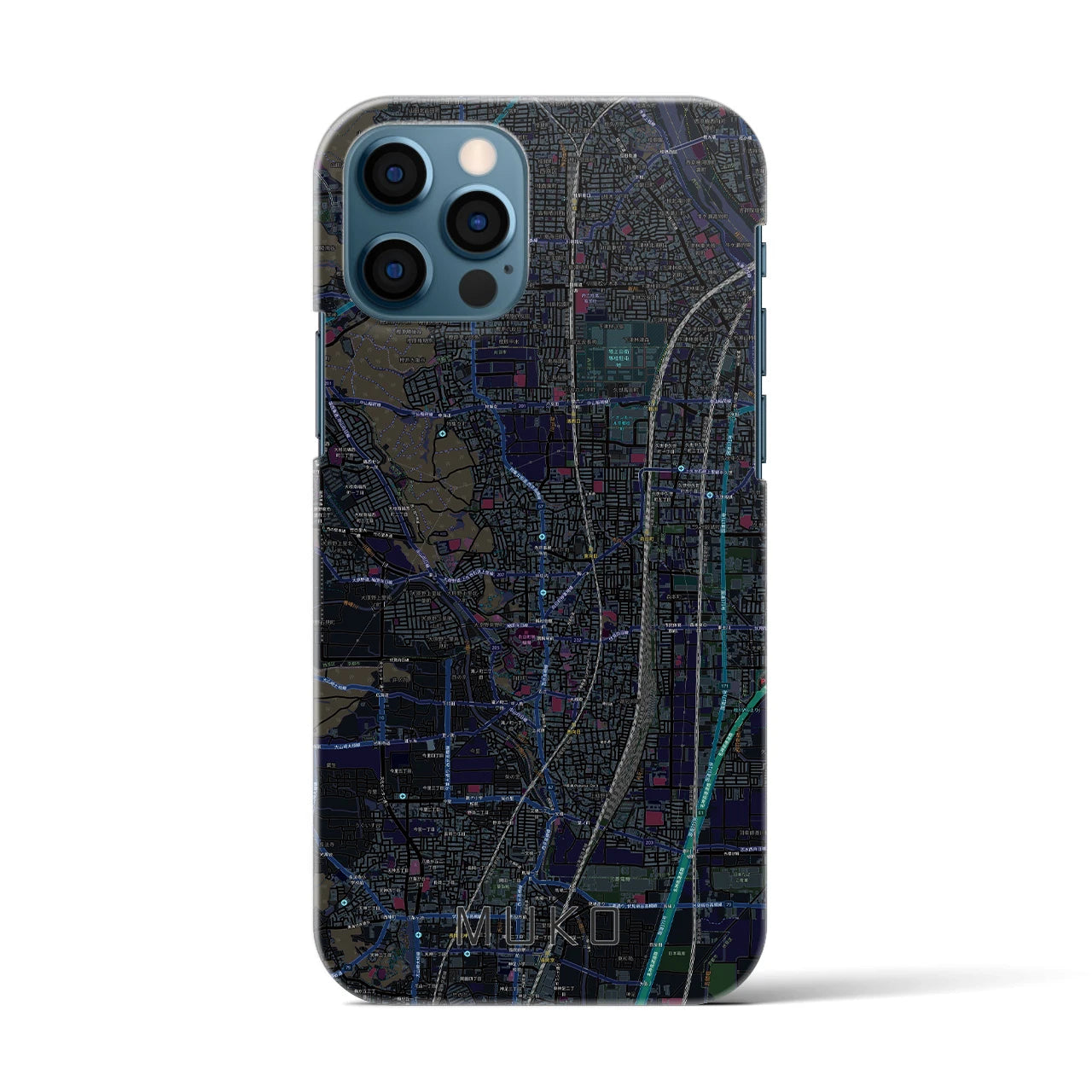 【向日（京都府）】地図柄iPhoneケース（バックカバータイプ）