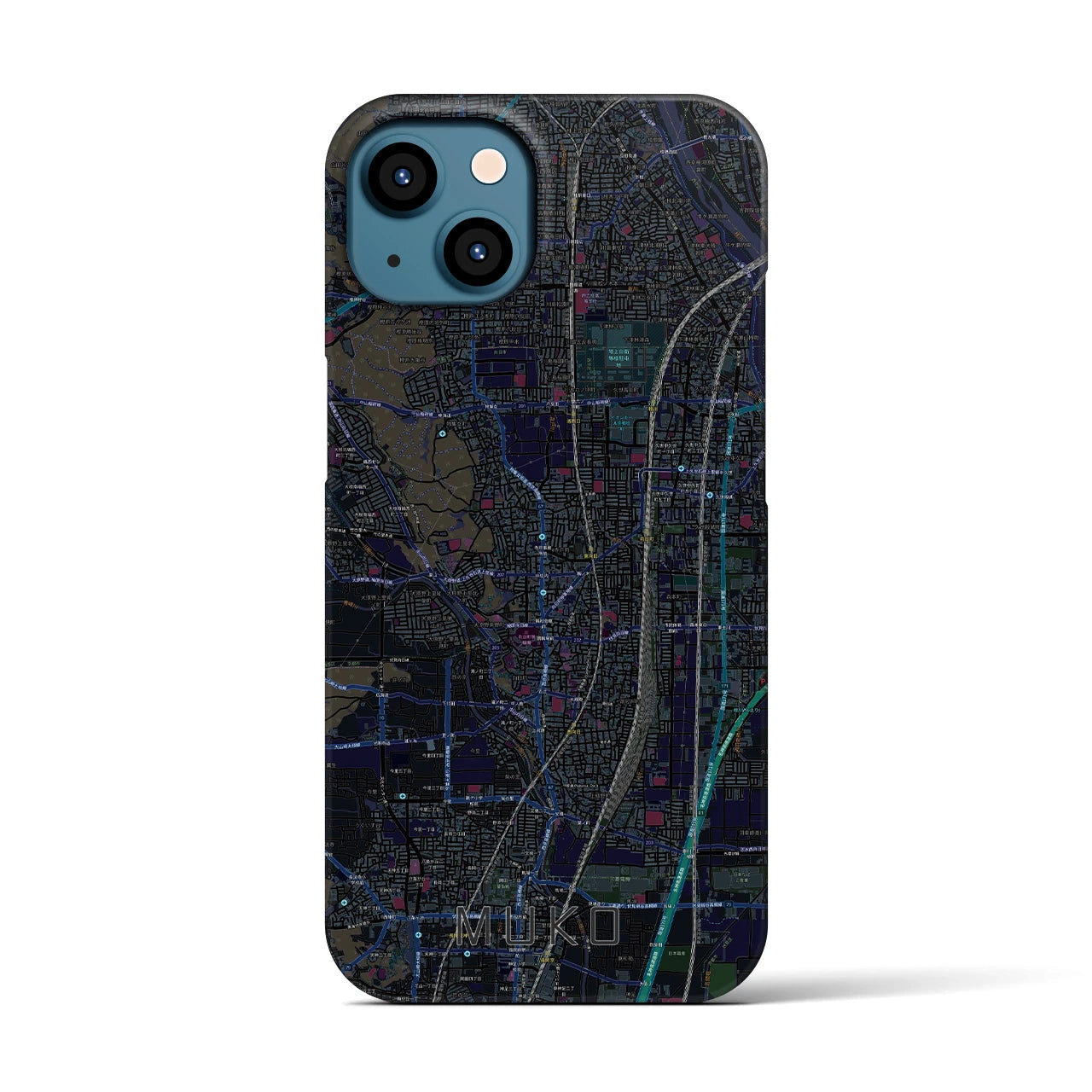 【向日（京都府）】地図柄iPhoneケース（バックカバータイプ）