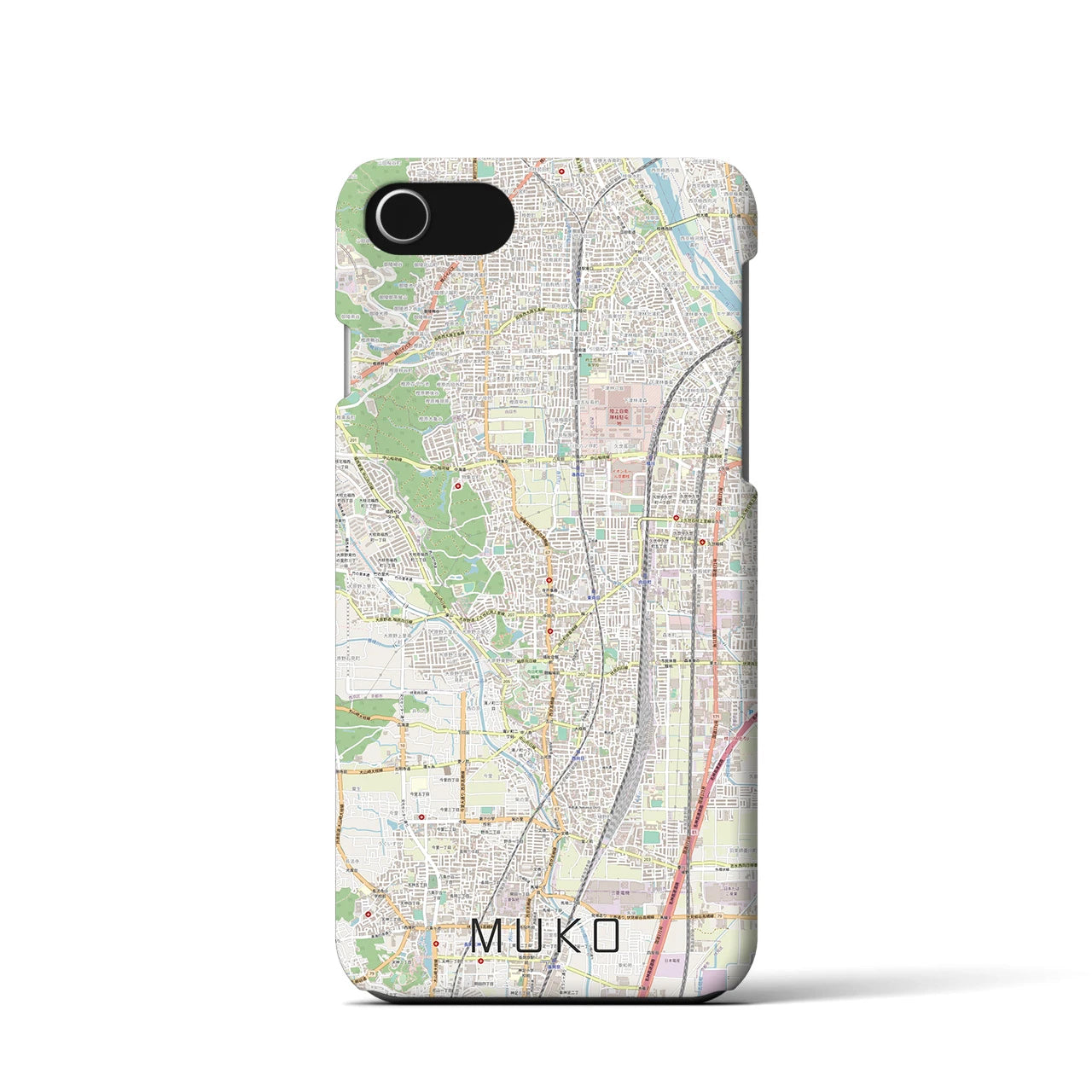 【向日（京都府）】地図柄iPhoneケース（バックカバータイプ）