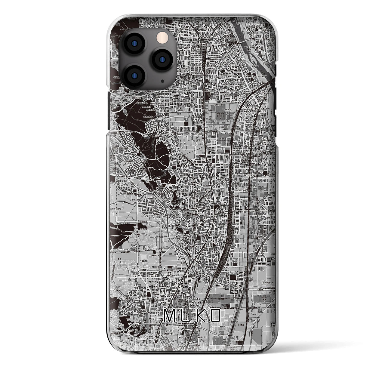 【向日（京都府）】地図柄iPhoneケース（クリアタイプ）