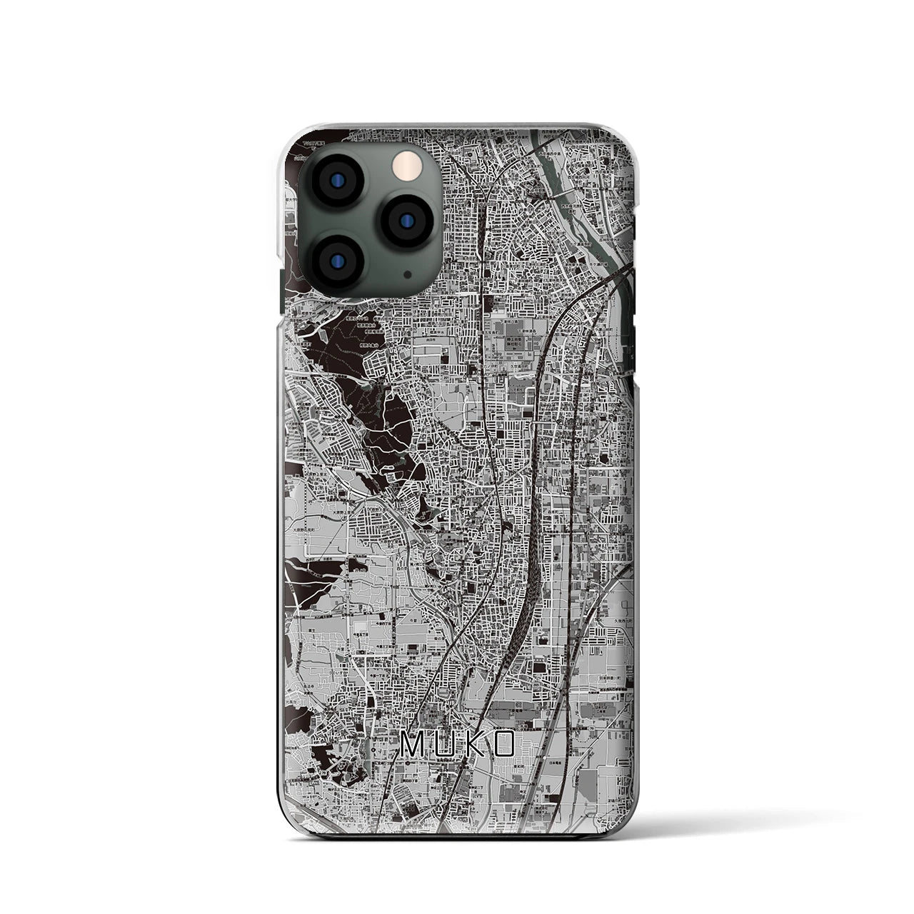 【向日（京都府）】地図柄iPhoneケース（クリアタイプ）
