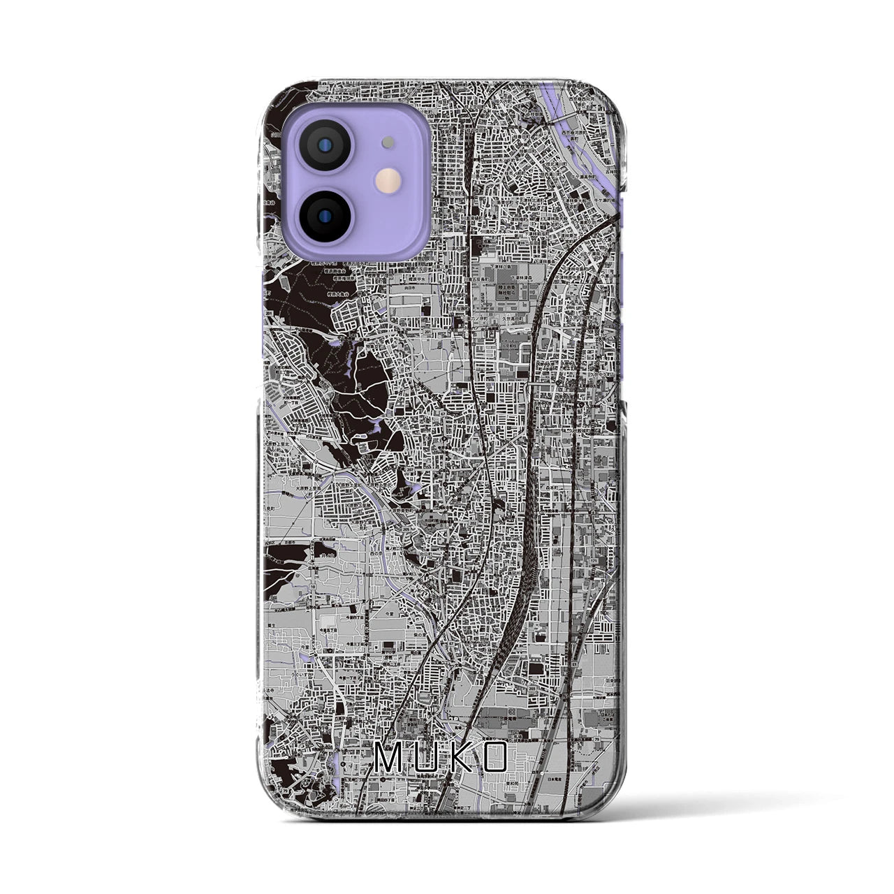 【向日（京都府）】地図柄iPhoneケース（クリアタイプ）