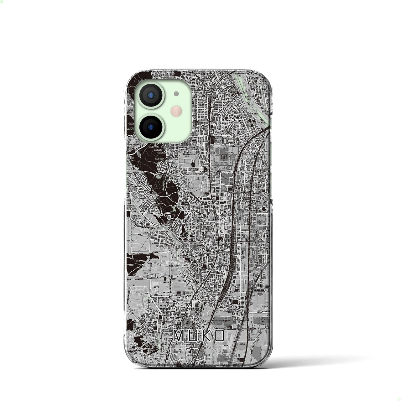 【向日（京都府）】地図柄iPhoneケース（クリアタイプ）