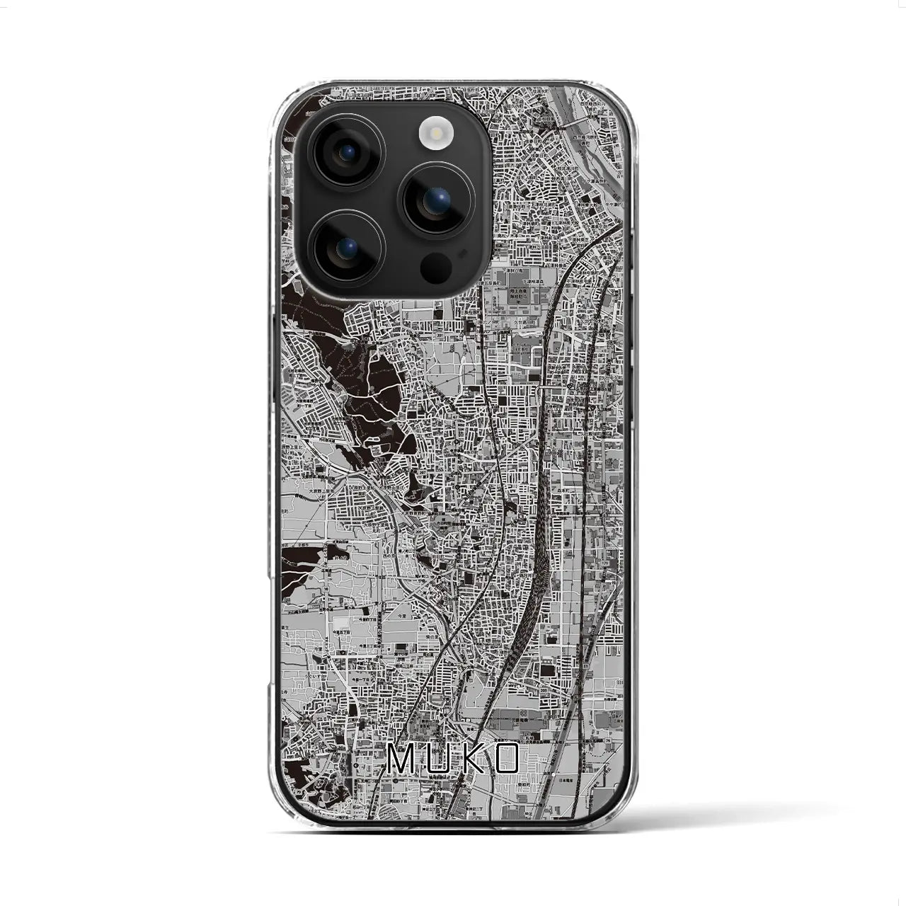 【向日（京都府）】地図柄iPhoneケース（クリアタイプ）